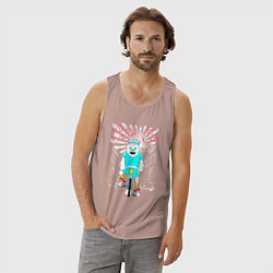 Майка мужская хлопок Еду по жизни на велосипеде, цвет: пыльно-розовый — фото 2