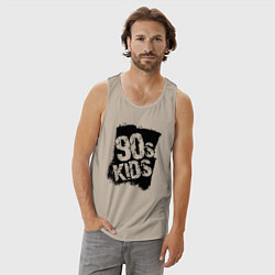 Майка мужская хлопок Дети девяностых, цвет: миндальный — фото 2