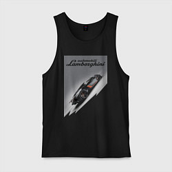 Майка мужская хлопок Lamborghini - concept - sketch, цвет: черный