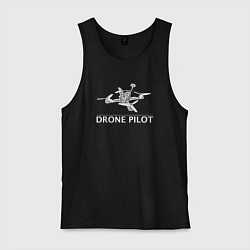 Майка мужская хлопок Drones pilot, цвет: черный