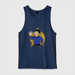 Майка мужская хлопок Spoke - vault boy, цвет: тёмно-синий