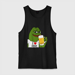 Майка мужская хлопок Drink Pepe, цвет: черный