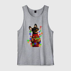 Мужская майка Новогодняя такса