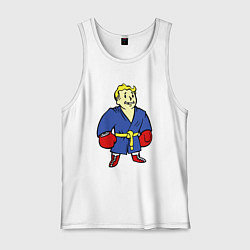 Майка мужская хлопок Vault boy - boxer, цвет: белый