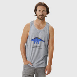 Майка мужская хлопок Динозавр стегозавр Сашазавр, цвет: меланж — фото 2