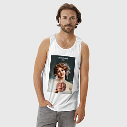 Майка мужская хлопок Используй это - мем про мозг, цвет: белый — фото 2