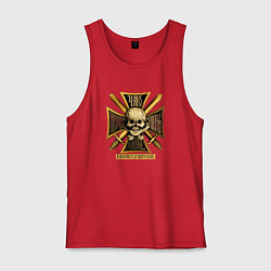 Майка мужская хлопок Крест генерала Бакланова Чаю, цвет: красный