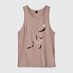 Майка мужская хлопок Хитрая лисица, цвет: пыльно-розовый