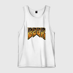 Майка мужская хлопок Beer doom, цвет: белый