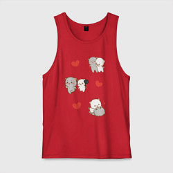 Майка мужская хлопок Стикеры Котиков, цвет: красный