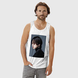 Майка мужская хлопок Dark side Jimin, цвет: белый — фото 2