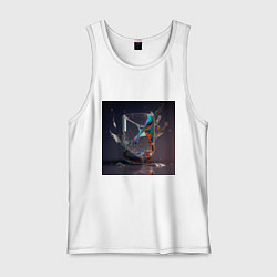 Майка мужская хлопок Брызги в стакане, цвет: белый