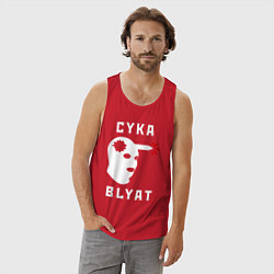 Майка мужская хлопок CS хэдшот, цвет: красный — фото 2