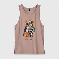 Майка мужская хлопок Future is now, цвет: пыльно-розовый