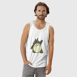 Майка мужская хлопок Hello Totoro, цвет: белый — фото 2