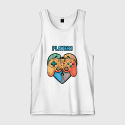 Майка мужская хлопок Player 1, цвет: белый