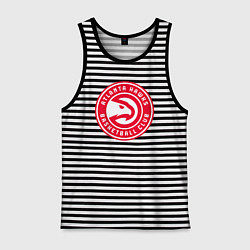 Майка мужская хлопок Atlanta hawks basketball, цвет: черная тельняшка