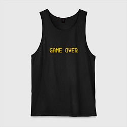 Майка мужская хлопок Game over надпись пикселями, цвет: черный