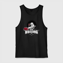 Майка мужская хлопок Kickboxing time, цвет: черный