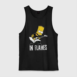 Майка мужская хлопок In Flames Барт Симпсон рокер, цвет: черный