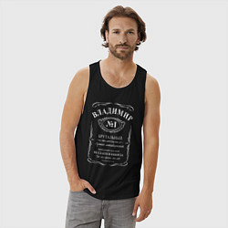 Майка мужская хлопок Владимир в стиле Jack Daniels, цвет: черный — фото 2