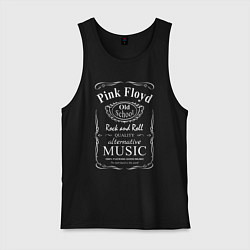 Майка мужская хлопок Pink Floyd в стиле Jack Daniels, цвет: черный