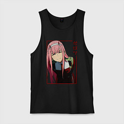 Майка мужская хлопок Zero Two anime girl, цвет: черный