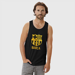 Майка мужская хлопок Барселона золотой, цвет: черный — фото 2