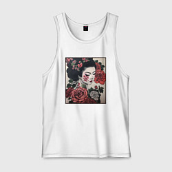 Мужская майка Irezumi - гейша в розах