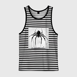 Майка мужская хлопок Чёрный паук, Редан, цвет: черная тельняшка