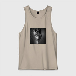 Мужская майка Мем с волком