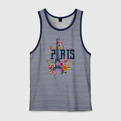 Майка мужская хлопок Salut Paris, цвет: синяя тельняшка