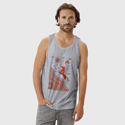 Майка мужская хлопок Мезенский конь, цвет: меланж — фото 2