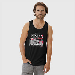 Майка мужская хлопок Nissan Skyline sport, цвет: черный — фото 2
