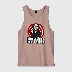 Майка мужская хлопок You wanna play a game, цвет: пыльно-розовый