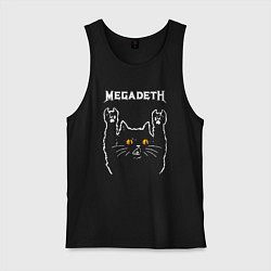 Майка мужская хлопок Megadeth rock cat, цвет: черный