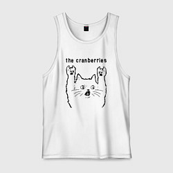 Майка мужская хлопок The Cranberries - rock cat, цвет: белый