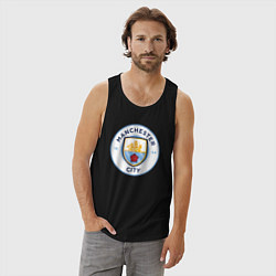 Майка мужская хлопок Manchester City FC, цвет: черный — фото 2