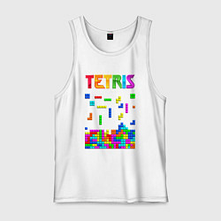 Майка мужская хлопок Фильм Тетрис логотип, цвет: белый