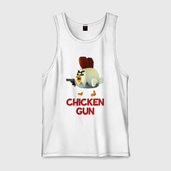 Майка мужская хлопок Chicken Gun chick, цвет: белый