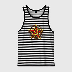Майка мужская хлопок Star USSR, цвет: черная тельняшка