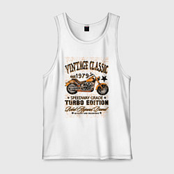 Майка мужская хлопок Винтажный чеппер, цвет: белый