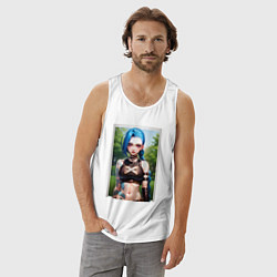 Майка мужская хлопок Arcane League Of Legends JINX model, цвет: белый — фото 2