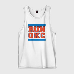 Майка мужская хлопок Run Oklahoma City Thunder, цвет: белый