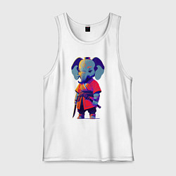 Мужская майка Слонёнок самурай - нейросеть