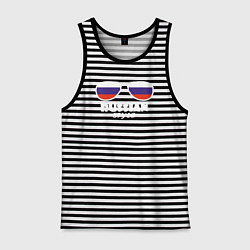 Майка мужская хлопок Russian, цвет: черная тельняшка