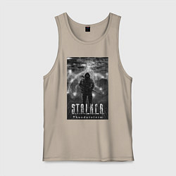 Майка мужская хлопок Stalker thunderstorm, цвет: миндальный