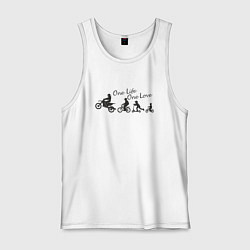 Майка мужская хлопок One life one love, цвет: белый