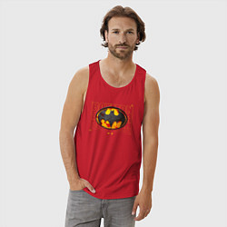 Майка мужская хлопок Batman logo 2023, цвет: красный — фото 2