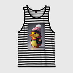 Майка мужская хлопок Утяш, цвет: черная тельняшка